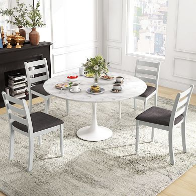 Upholstered Dining Chairs Set of 2 with Solid Wood Frame