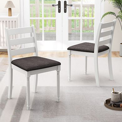 Upholstered Dining Chairs Set of 2 with Solid Wood Frame