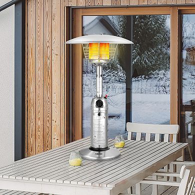 Portable Patio Heater 13000 BTU Tabletop Propane Heater Stainless Steel