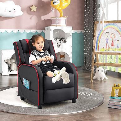 Kids Recliner Chair with Footrest and Side Pockets