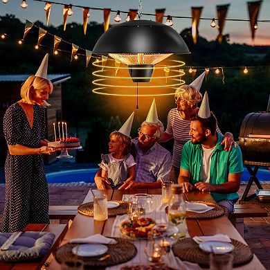 1500W Electric Patio Heater With 360 Degree Infrared Warmth