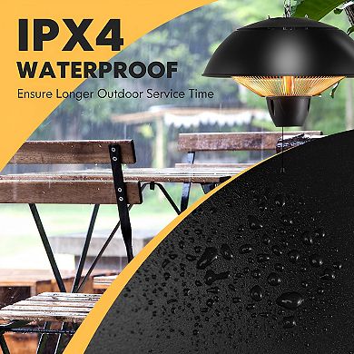 1500W Electric Patio Heater With 360 Degree Infrared Warmth