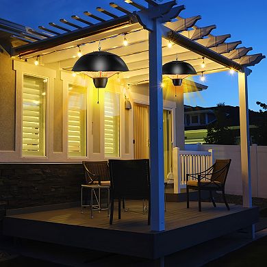 1500W Electric Patio Heater With 360 Degree Infrared Warmth