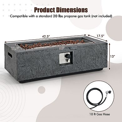 50000 BTU Propane Fire Pit Table with Stainless Steel Burner