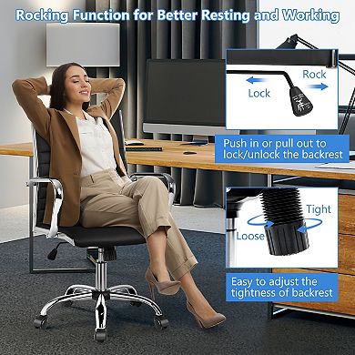 High Back Ergonomic Office Chair with Armrests and Swivel Seat