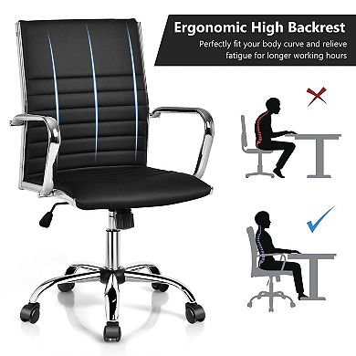 High Back Ergonomic Office Chair with Armrests and Swivel Seat