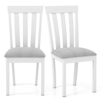 Upholstered Dining Chair Set of 2 Wooden Kitchen Chairs with Padded Seat