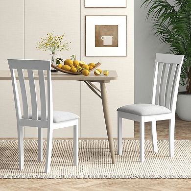 Upholstered Dining Chair Set of 2 Wooden Kitchen Chairs with Padded Seat