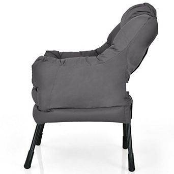 Lazy Chair Accent Chair with Side Pocket and Steel Frame