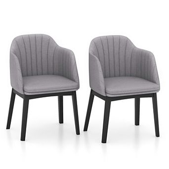 Upholstered Velvet Dining Chairs Set of 2 with Curved Backrests