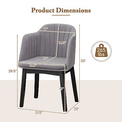 Upholstered Velvet Dining Chairs Set of 2 with Curved Backrests