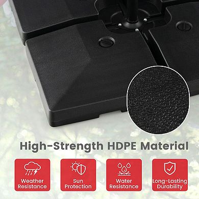 4 Piece Fillable Offset Umbrella Base Stand for Cantilever Patio Umbrellas