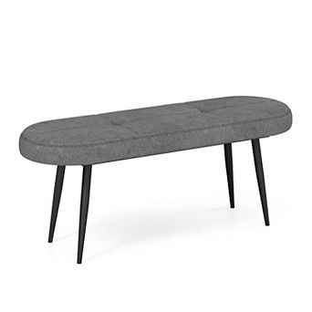 Upholstered Entryway Bench 47 Inch with Heavy Duty Metal Frame