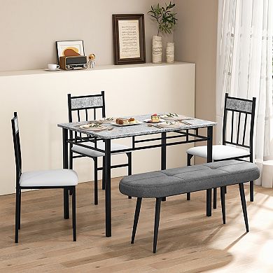Upholstered Entryway Bench 47 Inch with Heavy Duty Metal Frame
