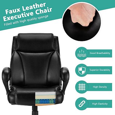 Big and Tall Office Chair 400 Lb Capacity Adjustable High Back Executive Chair