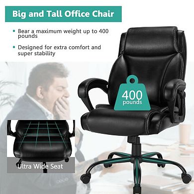 Big and Tall Office Chair 400 Lb Capacity Adjustable High Back Executive Chair