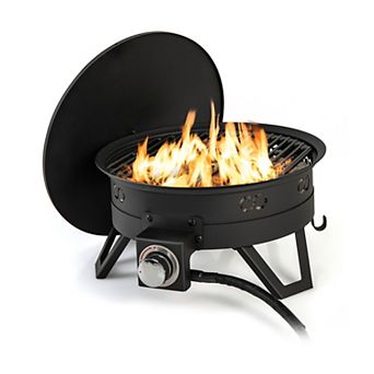 Portable Propane Fire Pit 58,000 BTU with Folding Legs and Grill