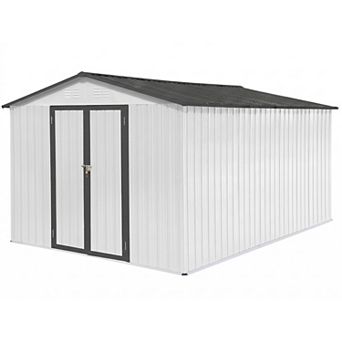 10x12 Ft Metal Garden Storage Shed with Apex Roof