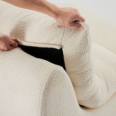 Modern Upholstered Accent Sofa with Soft Cushioned Seat