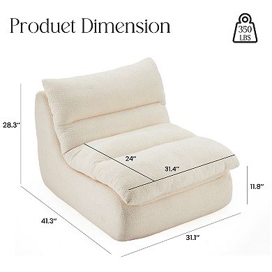 Modern Upholstered Accent Sofa with Soft Cushioned Seat