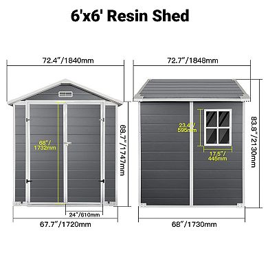 Plastic Outdoor Storage Shed with Floor and Lockable Door