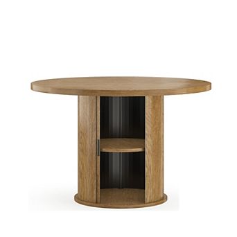 43" Round Wood Dining Table for 4 People