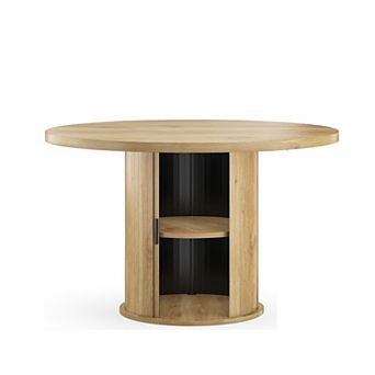 43" Round Wood Dining Table for 4 People