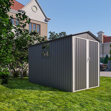 Motorcycle Outdoor Storage Shed with Window and Optional Tracks