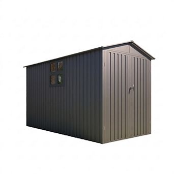Motorcycle Outdoor Storage Shed with Window and Optional Tracks