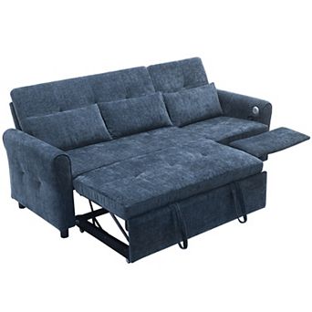 2-in-1 Sofa Three-seater Sofa with Sofa Bed and a Reversible Recliner Sofa