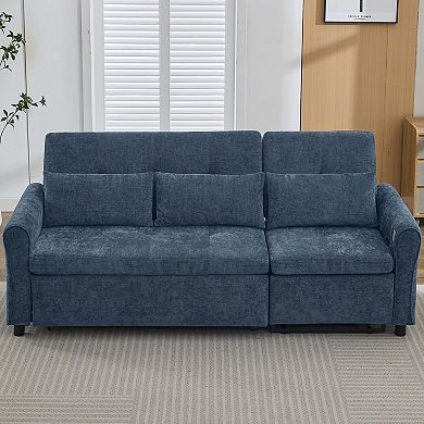 2-in-1 Sofa Three-seater Sofa with Sofa Bed and a Reversible Recliner Sofa