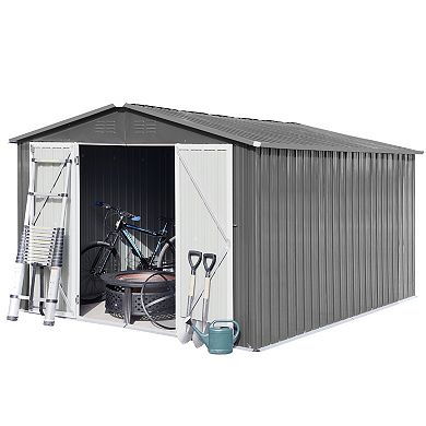 10x12 Ft Metal Outdoor Storage Shed