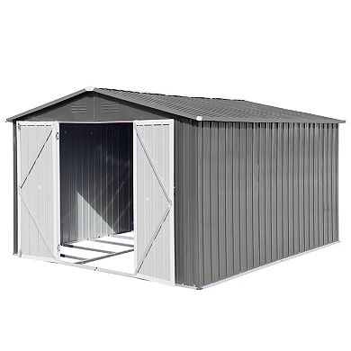 10x12 Ft Metal Outdoor Storage Shed
