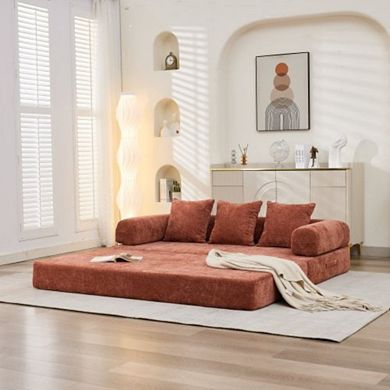 GOODSILO Convertible Folding Mattress Couch Floor Sofa Bed with Armrest Lounge