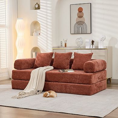 GOODSILO Convertible Folding Mattress Couch Floor Sofa Bed with Armrest Lounge