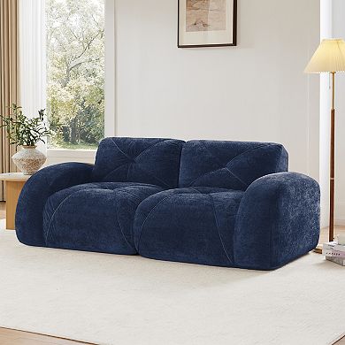 2-Seater Soft Velvet Tufted Sofa with Boneless Frame