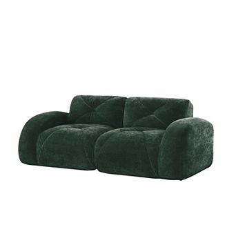 2-Seater Soft Velvet Tufted Sofa with Boneless Frame