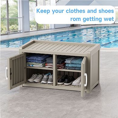 2-Door Outdoor Shoe Cabinet