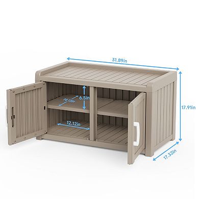 2-Door Outdoor Shoe Cabinet