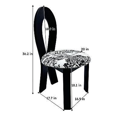 GOODSILO Solid Wood Dining Chairs Set of Two with Plush Velvet Upholstery and Ribbon Backrest