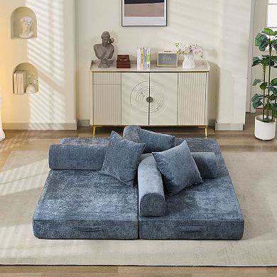 GOODSILO Convertible Folding Mattress Couch Floor Sofa Bed with Armrest Lounge