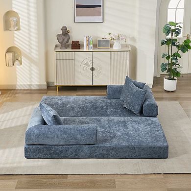 GOODSILO Convertible Folding Mattress Couch Floor Sofa Bed with Armrest Lounge