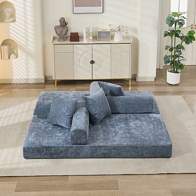 GOODSILO Convertible Folding Mattress Couch Floor Sofa Bed with Armrest Lounge