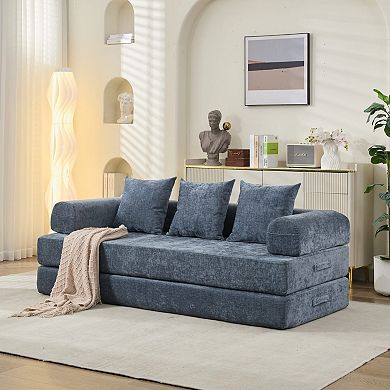 GOODSILO Convertible Folding Mattress Couch Floor Sofa Bed with Armrest Lounge