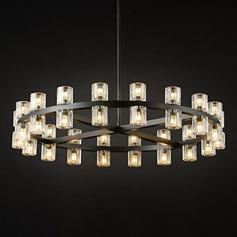 Modern Crystal Chandelier,K9 Crystal Chandeliers for Dining Room, Wagon Wheel Chandeliers