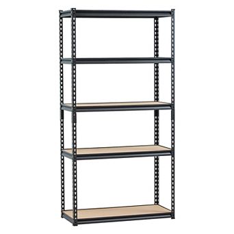 Garage Storage Shelving 5 tier 2000 lb 16 x 36 x 71.4 Inch Adjustable Black Metal Rack
