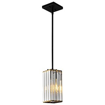 Modern Mini Crystal Pendant Light, Adjustable Hanging Fixture for Kitchen Island & Dining Room