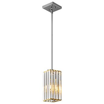 ZLAIQB 1-Light Modern Rectangle Crystal Hanging 5" Pendant Light