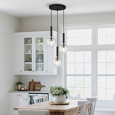 ZLAIQB 3-Light Gold Finish Clear Glass Mid Century Pendant Mount 5.9in Ceiling Light