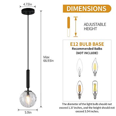 ZLAIQB 1-Light 2Pack Gold Finish Clear Glass Mid Century Pendant Mount 5.9in Ceiling Light